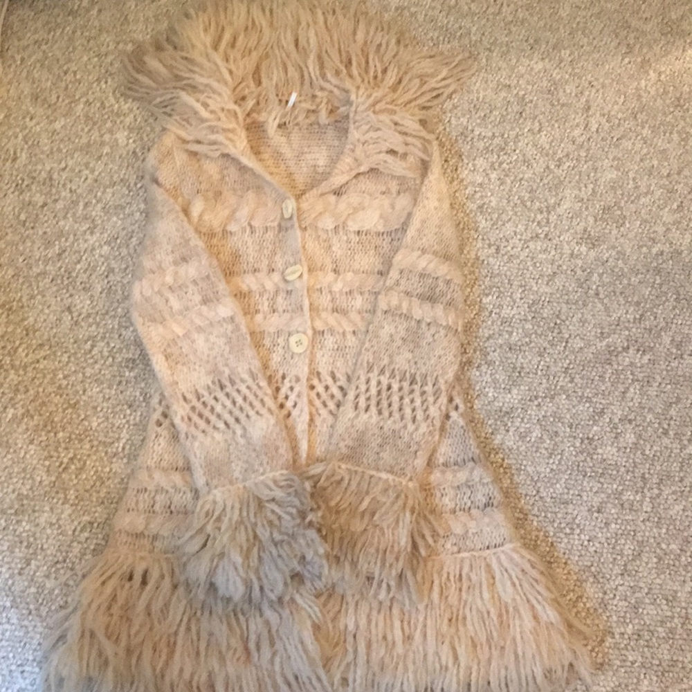 Free People Fringe Wool Coat
